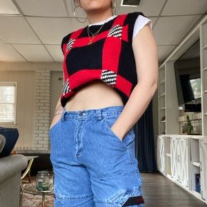 Vintage checkered Sweater vest